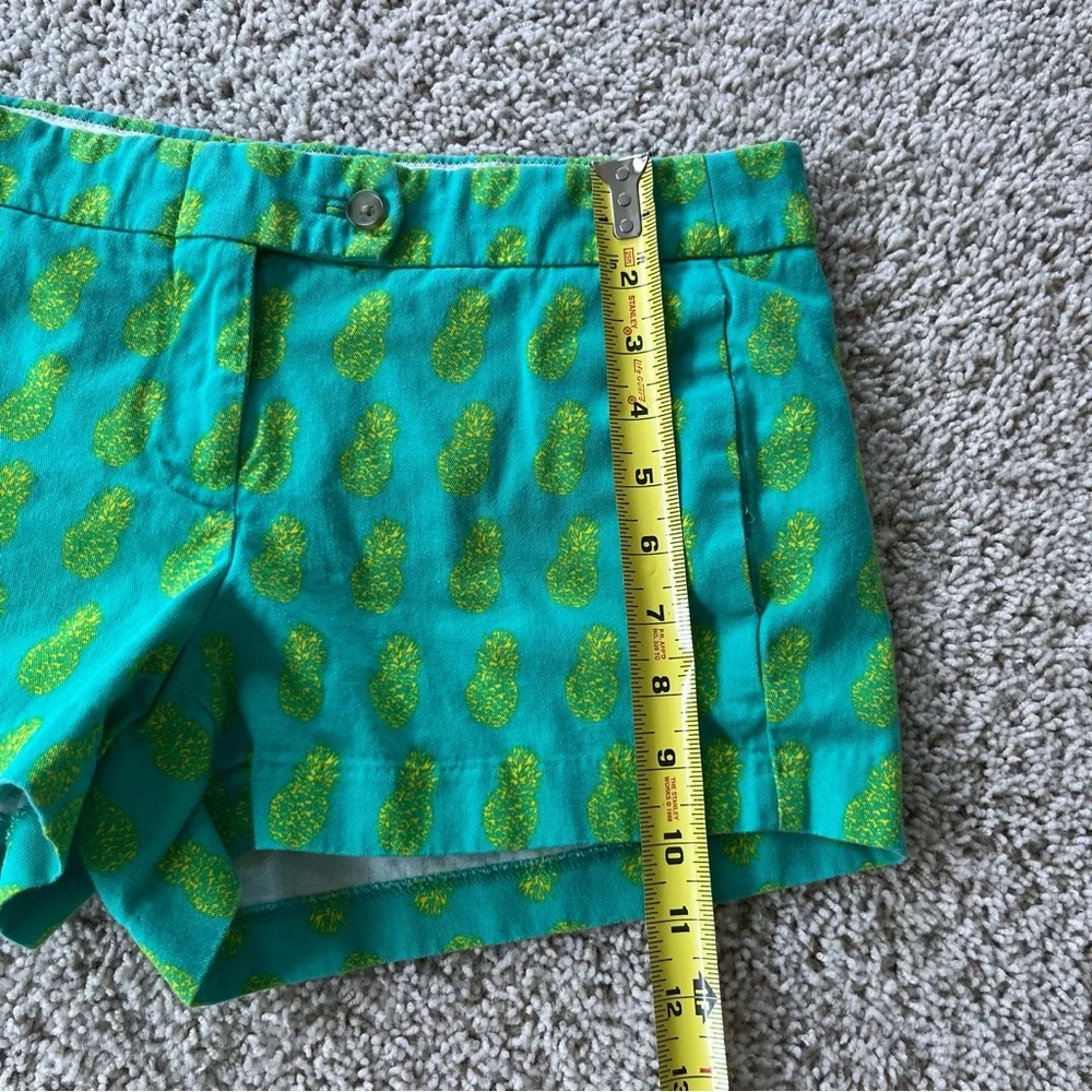 J. Crew Chino Shorts‎ XS 2 Micro Pineapple Green Vacation Resort Beach Tropical